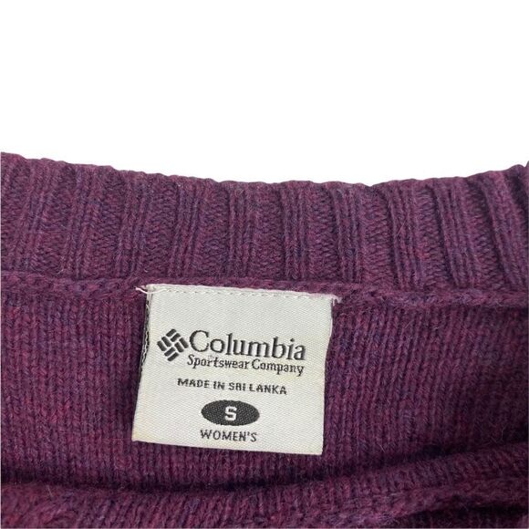 Columbia Womens Sweater Purple Long Sleeve Crew Neck Chunky Cable Knit Small S - Picture 4 of 9